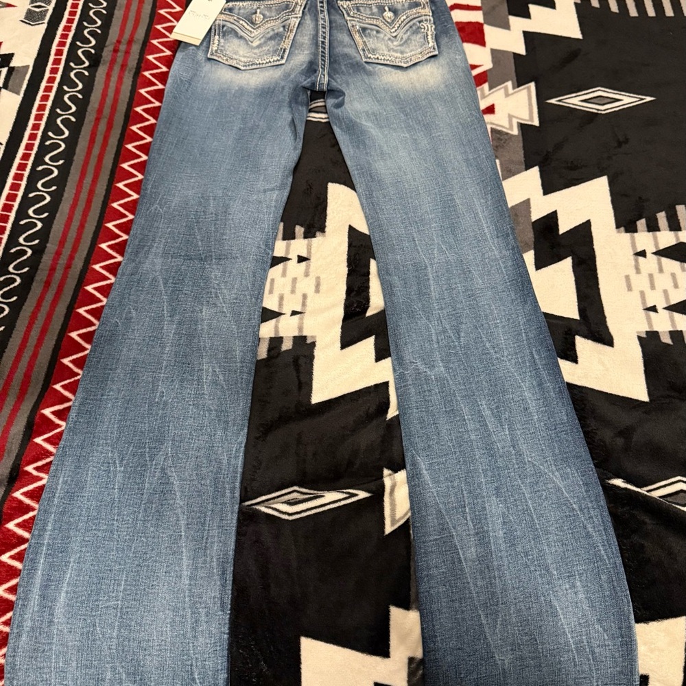 Miss Me Blue Boot Cut Jeans Classic Style - Picture 4 of 15